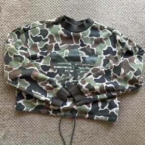 Adidas Camo Cropped Crewneck